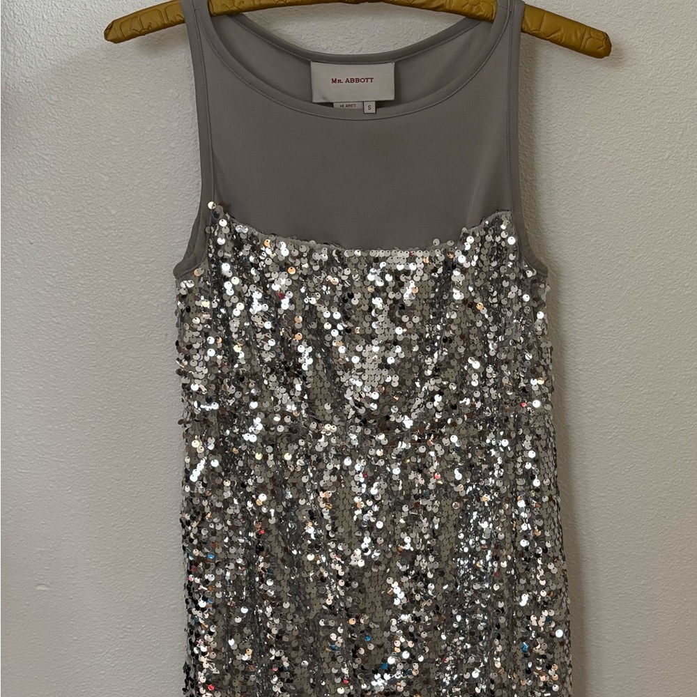 Vintage 100% Silk sequence Mini Dress - Picture 2 of 7